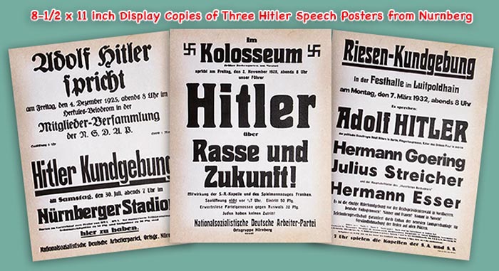 Adolf Hitler Speaks! Nazi Hitler rally posters from Nuremberg
