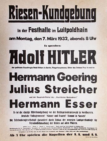 Hitler speech, Hermann Goering, Julius Streicher, Hermann Esser